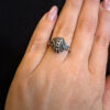 Vintage unique Soviet 875 sterling silver ring, size L. 50s#3
