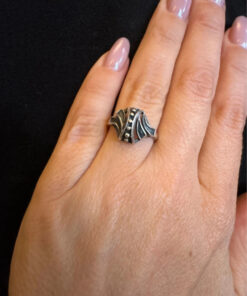 Vintage unique Soviet 875 sterling silver ring, size L. 50s