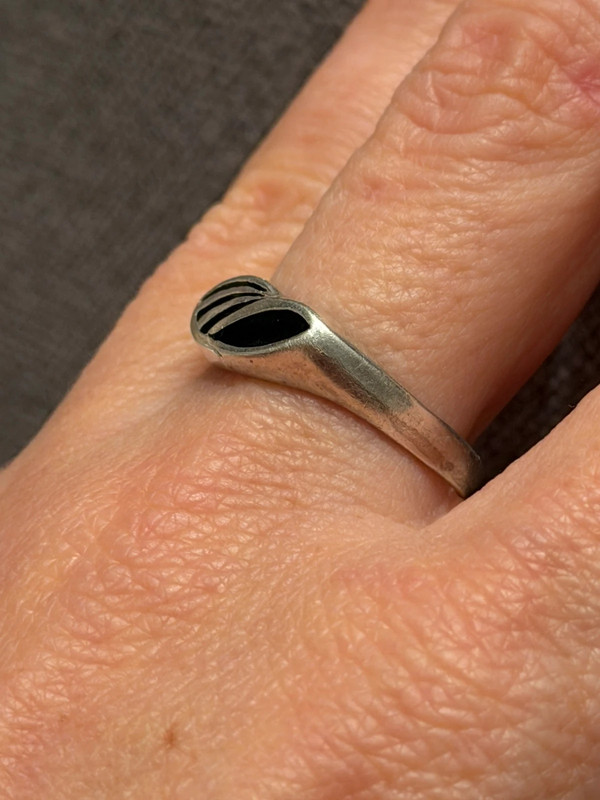 Vintage enamel ring, size Q#5