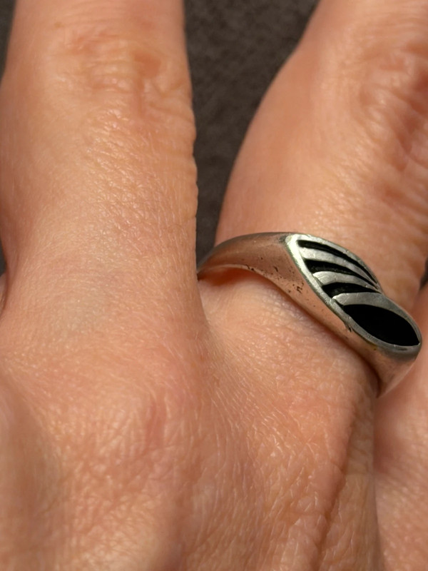 Vintage enamel ring, size Q#5