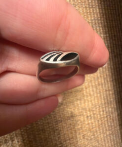 Vintage enamel ring, size Q