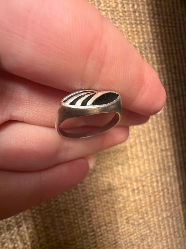 Vintage enamel ring, size Q#5