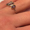 Incredibly beautiful new silver ring with three amethysts, size L (50).
