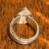 Antique silver ring with natural malachite, triangle shape, size m#18