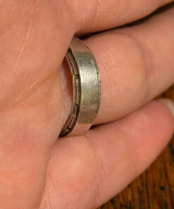 Antique silver ring with natural malachite, triangle shape, size m