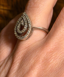 Luxury Sterling Silver Ring Size M