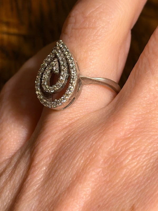 Luxury Sterling Silver Ring Size M