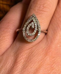 Luxury Sterling Silver Ring Size M