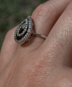 Luxury Sterling Silver Ring Size M