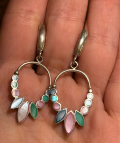 Tuscany sterling silver, 925 hallmark, Mother of Pearl earrings(#29)