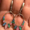 Tuscany sterling silver, 925 hallmark, Mother of Pearl earrings(#29)