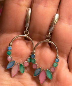 Tuscany sterling silver, 925 hallmark, Mother of Pearl earrings(#29)