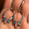 Tuscany sterling silver, 925 hallmark, Mother of Pearl earrings(#29)