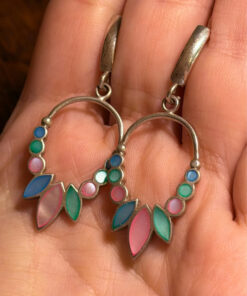 Tuscany sterling silver, 925 hallmark, Mother of Pearl earrings
