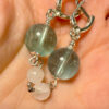 Silver earrings with Morganite and natural rose quartz #29