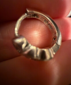 Silver hoop earrings with stones #5