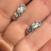 Silver hoop earrings with stones #5