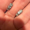 Silver hoop earrings with stones #5