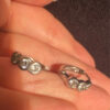 Silver hoop earrings with stones #5