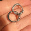 Silver hoop earrings with stones #5