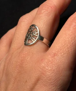 925 Sterling Silver Shiny health Tree Of Life Motif Uk size O