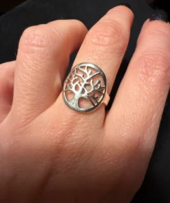 925 Sterling Silver Shiny health Tree Of Life Motif Uk size O