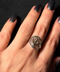 925 Sterling Silver Shiny health Tree Of Life Motif Uk size O