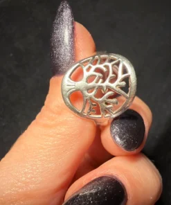 925 Sterling Silver Shiny health Tree Of Life Motif Uk size O