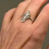 Vintage 90s Uk size R sterling silver ring #109