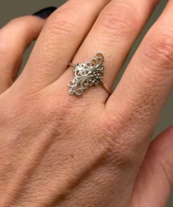 Vintage 90s Uk size R sterling silver ring #109