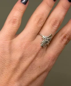 Vintage 90s Uk size R sterling silver ring