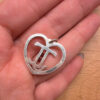 Silver heart with garnet #109
