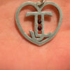 Silver heart with garnet #109