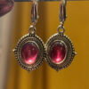 Incredible vintage sterling silver earth natural garnet #34