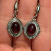 Incredible vintage sterling silver earth natural garnet #34