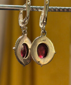 Incredible vintage sterling silver earth natural garnet