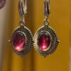 Incredible vintage sterling silver earth natural garnet #34