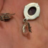 Incredible vintage sterling silver earth natural garnet #34
