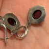 Incredible vintage sterling silver earth natural garnet #34