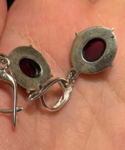 Incredible vintage sterling silver earth natural garnet