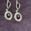 Incredible vintage sterling silver earth natural garnet #34
