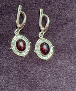 Incredible vintage sterling silver earth natural garnet