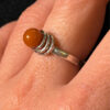 New amber Sterling silver ring Uk size N#110