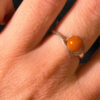 New amber Sterling silver ring Uk size N#110