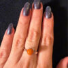 New amber Sterling silver ring Uk size N#110