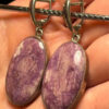 Massive vintage silver earrings with natural rhodolite#23