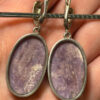 Massive vintage silver earrings with natural rhodolite#23