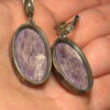 Massive vintage silver earrings with natural rhodolite#23