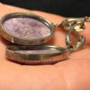 Massive vintage silver earrings with natural rhodolite#23
