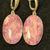 Massive vintage silver earrings with natural rhodolite#23